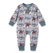 Cowboy Christmas Henley Romper - Bamboo Babywear