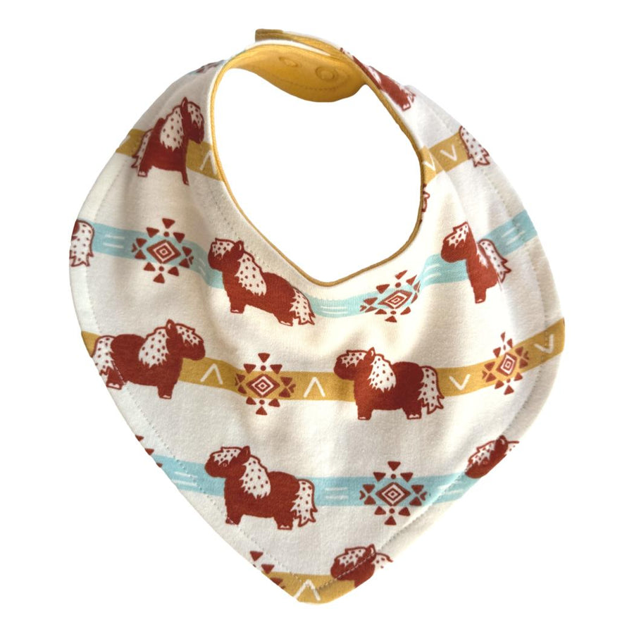 Organic Cotton Baby Bib – GOTS Certified Drool Bib for Newborns – Aztec Pony