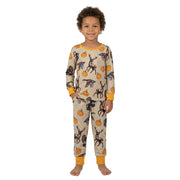 Long sleeves deer duck turkey pumpkin boy fall pajamas