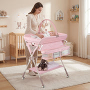 Baby Changing Table Foldable Diaper Changing Station with Storage Bag and Shelf
