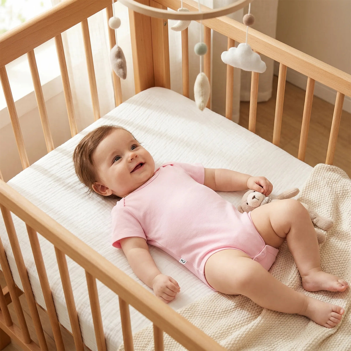 Bamboo Baby Bodysuit in Mary Rose by SwaddleAn