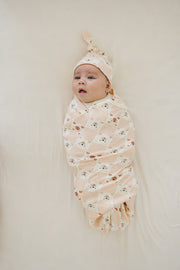 GOTS Certified Organic Cotton Hat - Checkered Bear