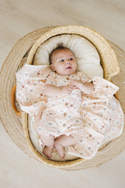 GOTS Certified Organic Cotton Short Sleeve Romper - Checkered Bear