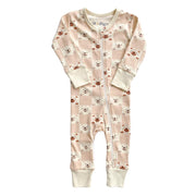 GOTS Certified Organic Cotton Zippy - Checkered Bear