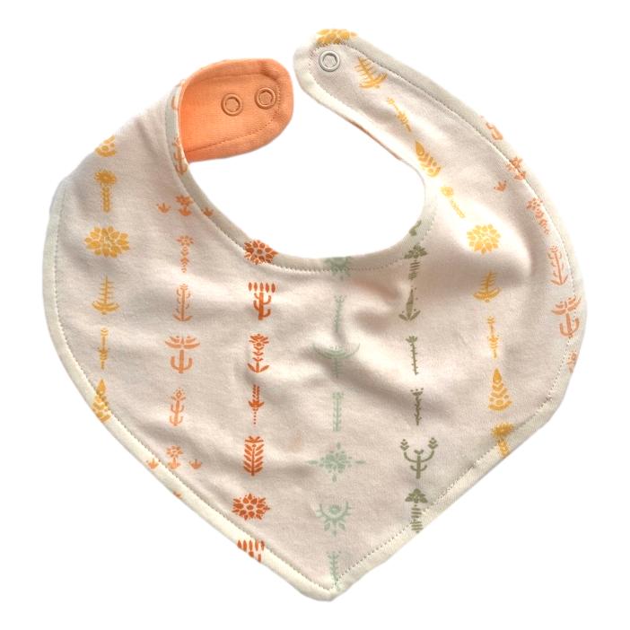 Organic Cotton Baby Bib – GOTS Certified Drool Bib for Newborns – Boho Floral