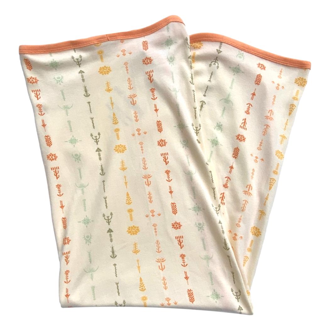 Organic Cotton Baby Blanket – GOTS Certified Swaddle Blanket – Boho Floral
