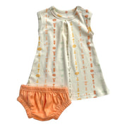 Organic Cotton Baby Dress with Bloomers – GOTS Certified Baby Girl Outfit – Boho Floral