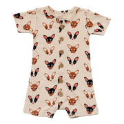 GOTS Certified Organic Cotton Short Sleeve Romper - Chihuahua