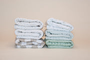 ORGANIC MUSLIN BURP CLOTHS, 3 PACK (PISTACHIO + CREAM)
