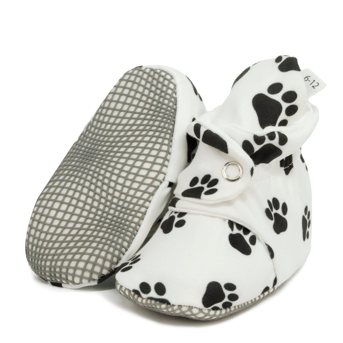 Organic Cotton Baby Booties, Non-Slip Sole, Cotton Newborn Booties Home Nursery Shoes, Dog Paw