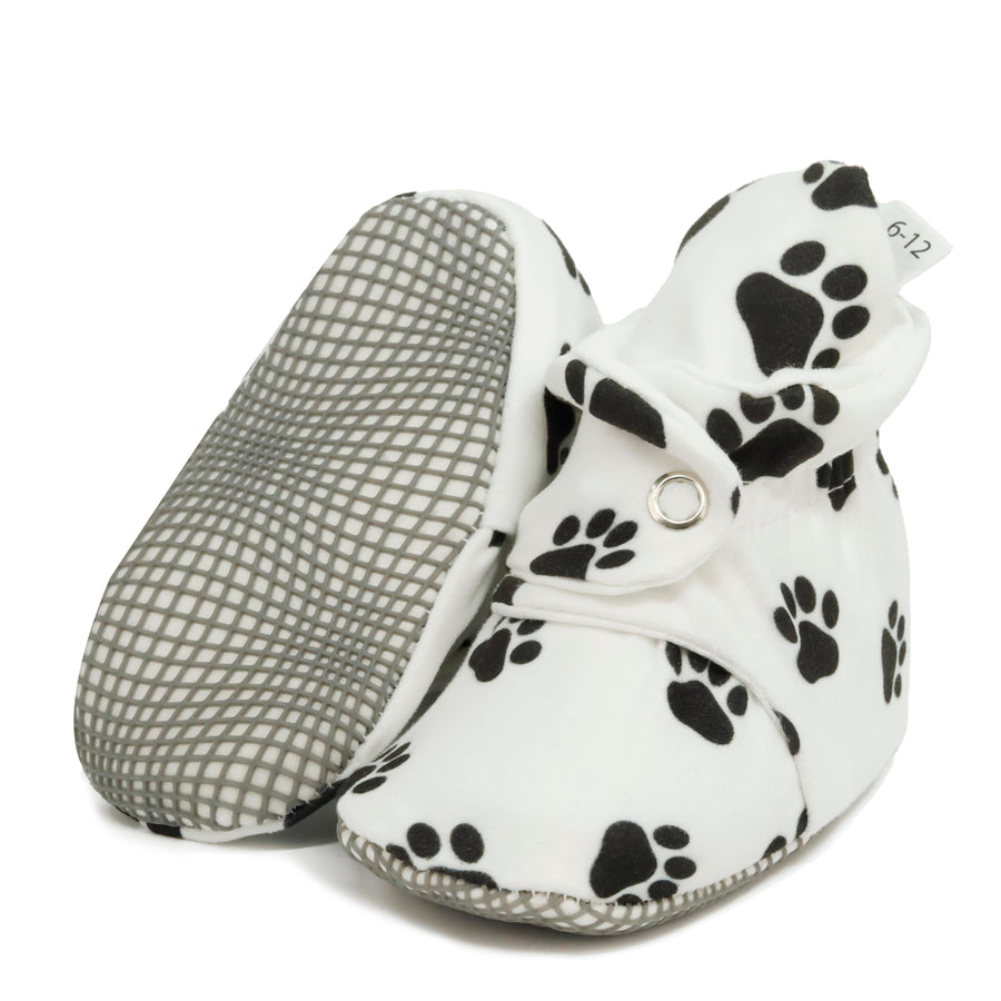 Organic Cotton Baby Booties, Non-Slip Sole, Cotton Newborn Booties Home Nursery Shoes, Dog Paw