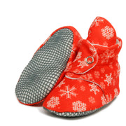 Organic Cotton Baby Booties, Non-Slip Sole, Cotton Newborn Booties Home Nursery Shoes, Snowball