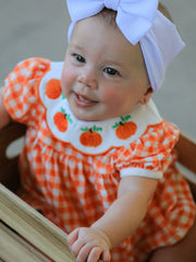 Thanksgiving Halloween Pumpkin Puff Sleeve Girls Bloomer Set