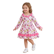Pink santa cactus hat santa girls western Christmas dresses