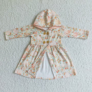 Floral pumkin hoodie dress baby girls fall  cardigan