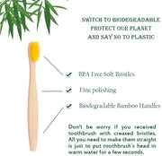 New Organic Children's Bamboo Toothbrush 10 Colors Soft Bristles Biodegradable Eco-Friendly Handle for Kids