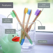 New Organic Children's Bamboo Toothbrush 10 Colors Soft Bristles Biodegradable Eco-Friendly Handle for Kids