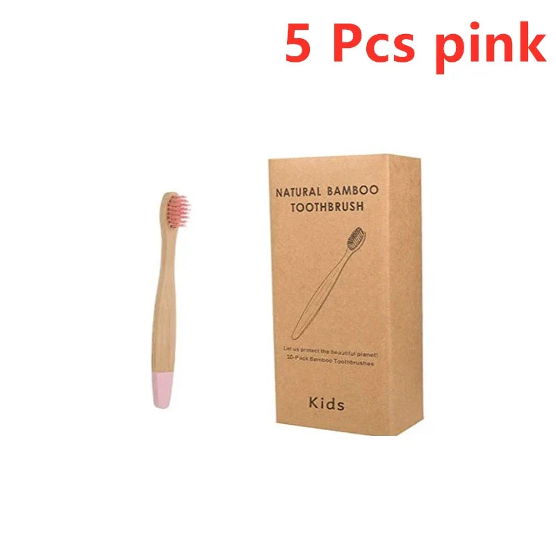 New Organic Children's Bamboo Toothbrush 10 Colors Soft Bristles Biodegradable Eco-Friendly Handle for Kids