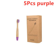 New Organic Children's Bamboo Toothbrush 10 Colors Soft Bristles Biodegradable Eco-Friendly Handle for Kids