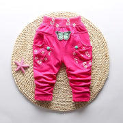 New Spring 100% cotton High-quality Cute Butterfly Embroidery Pattern Baby Girls Pants For 0-3 year Baby Girl
