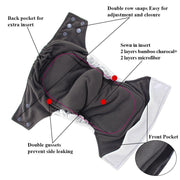 All-In-One  Cloth Diaper for Baby Bamboo Charcoal Eco-friendly Baby Cloth Diaper