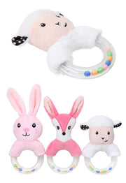 Modern Luxury Baby Rattle Toys Rabbit Plush Baby Cartoon Bed Toys for Newborn Educational Toy Rabbit Bear Hand Bells For Kids and Baby