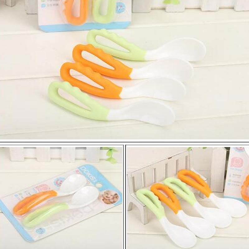 Baby Food Supplement Feeding Spoon Children's Products Curved Handle Easy To Grasp Children Tableware Baby Diet Training Spoon for eating TV