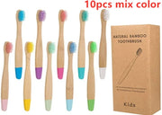 New Organic Children's Bamboo Toothbrush 10 Colors Soft Bristles Biodegradable Eco-Friendly Handle for Kids