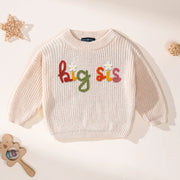 Hand-Embroidered Big Sis Knit Sweater