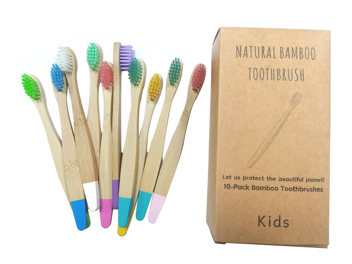 New Organic Children's Bamboo Toothbrush 10 Colors Soft Bristles Biodegradable Eco-Friendly Handle for Kids