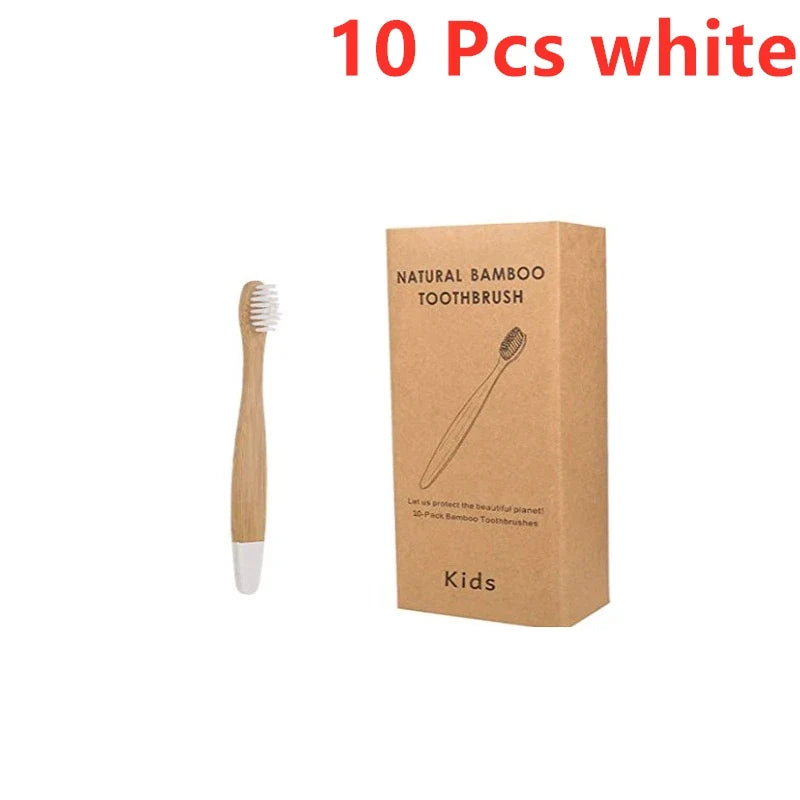 New Organic Children's Bamboo Toothbrush 10 Colors Soft Bristles Biodegradable Eco-Friendly Handle for Kids
