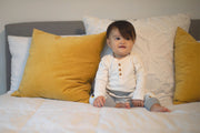 Natural Henley Long Sleeve Bodysuit + Coconut Buttons
