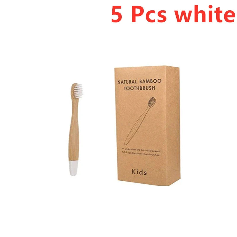 New Organic Children's Bamboo Toothbrush 10 Colors Soft Bristles Biodegradable Eco-Friendly Handle for Kids