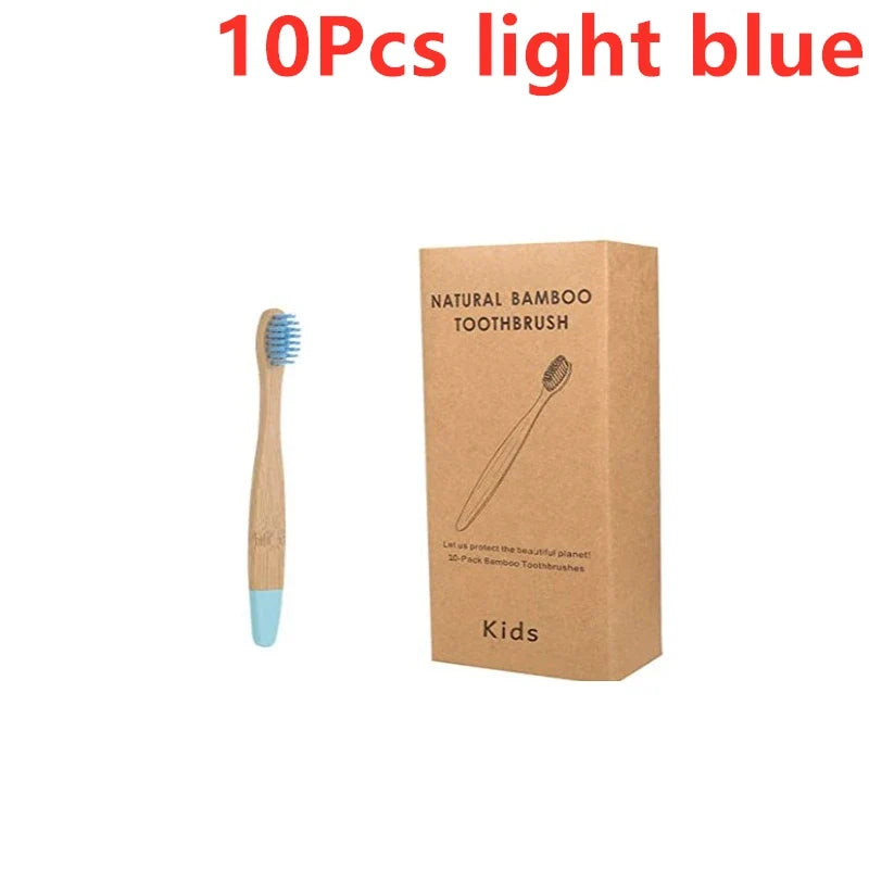 New Organic Children's Bamboo Toothbrush 10 Colors Soft Bristles Biodegradable Eco-Friendly Handle for Kids