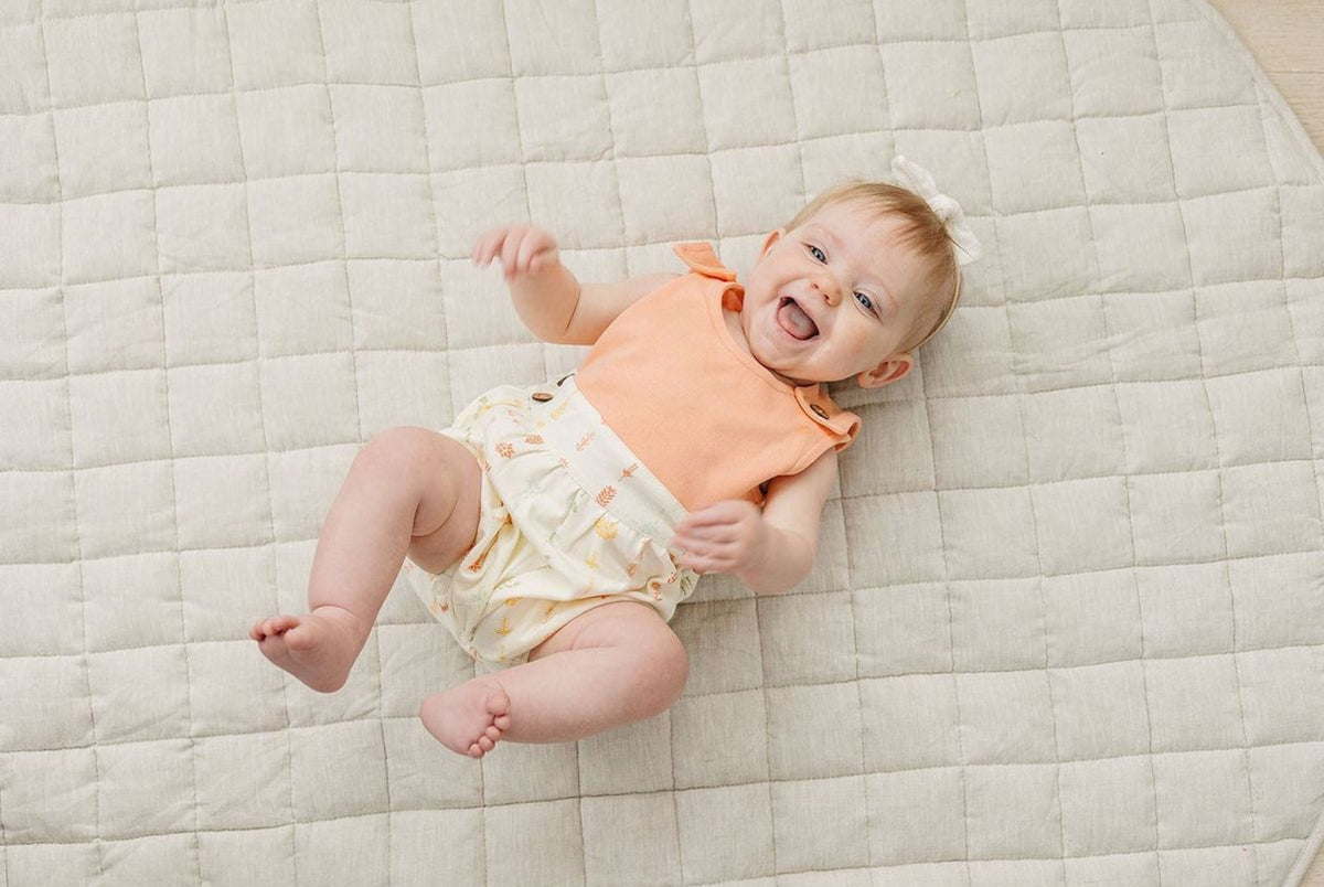 Organic Cotton Baby Bubble Romper – GOTS Certified Infant Outfit – Boho Floral