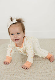 Organic Cotton Baby Zippy Pajamas – GOTS Certified Newborn Sleeper – Boho Floral