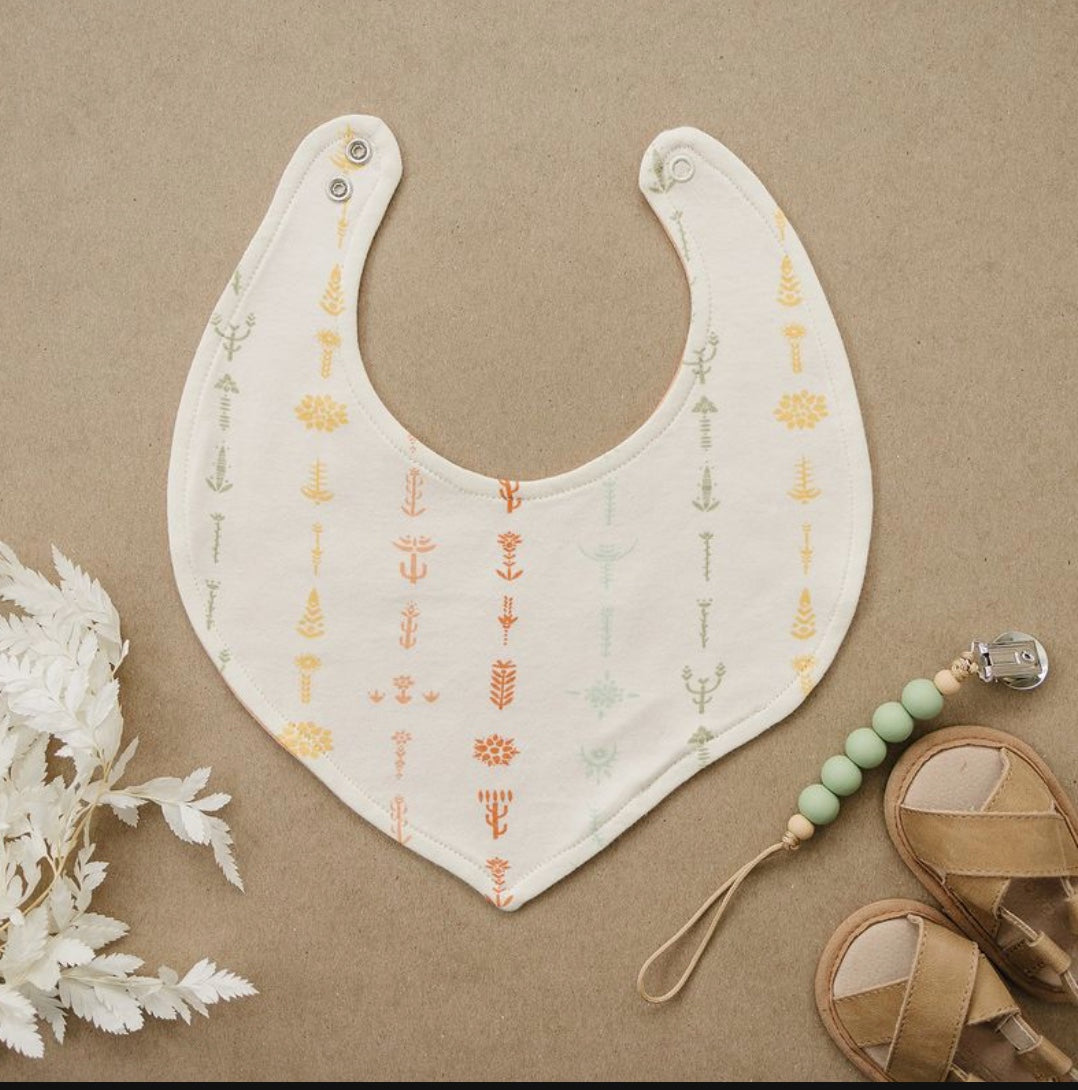 Organic Cotton Baby Bib – GOTS Certified Drool Bib for Newborns – Boho Floral