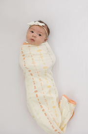 Organic Cotton Baby Blanket – GOTS Certified Swaddle Blanket – Boho Floral