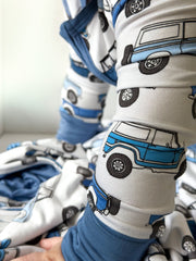 Vintage Cars Bamboo Baby Zipper Romper