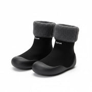 Toddler Sock Shoes with Rubber Soles | Fleece Winter Barefoot Shoes