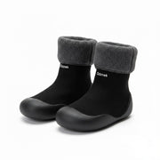 Toddler Sock Shoes with Rubber Soles | Fleece Winter Barefoot Shoes