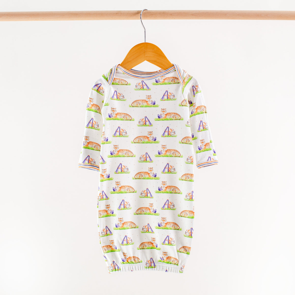 Navy Tiger Mania Organic Cotton Kids Pajamas