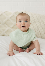GOTS Certified Organic Cotton Bib - I Love You (Desert Green)