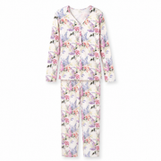 Watercolor Floral Bamboo Pajama Set (Runs Large - Size Down)