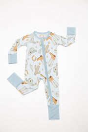 Cowboy Western Baby Bamboo Zipper Romper