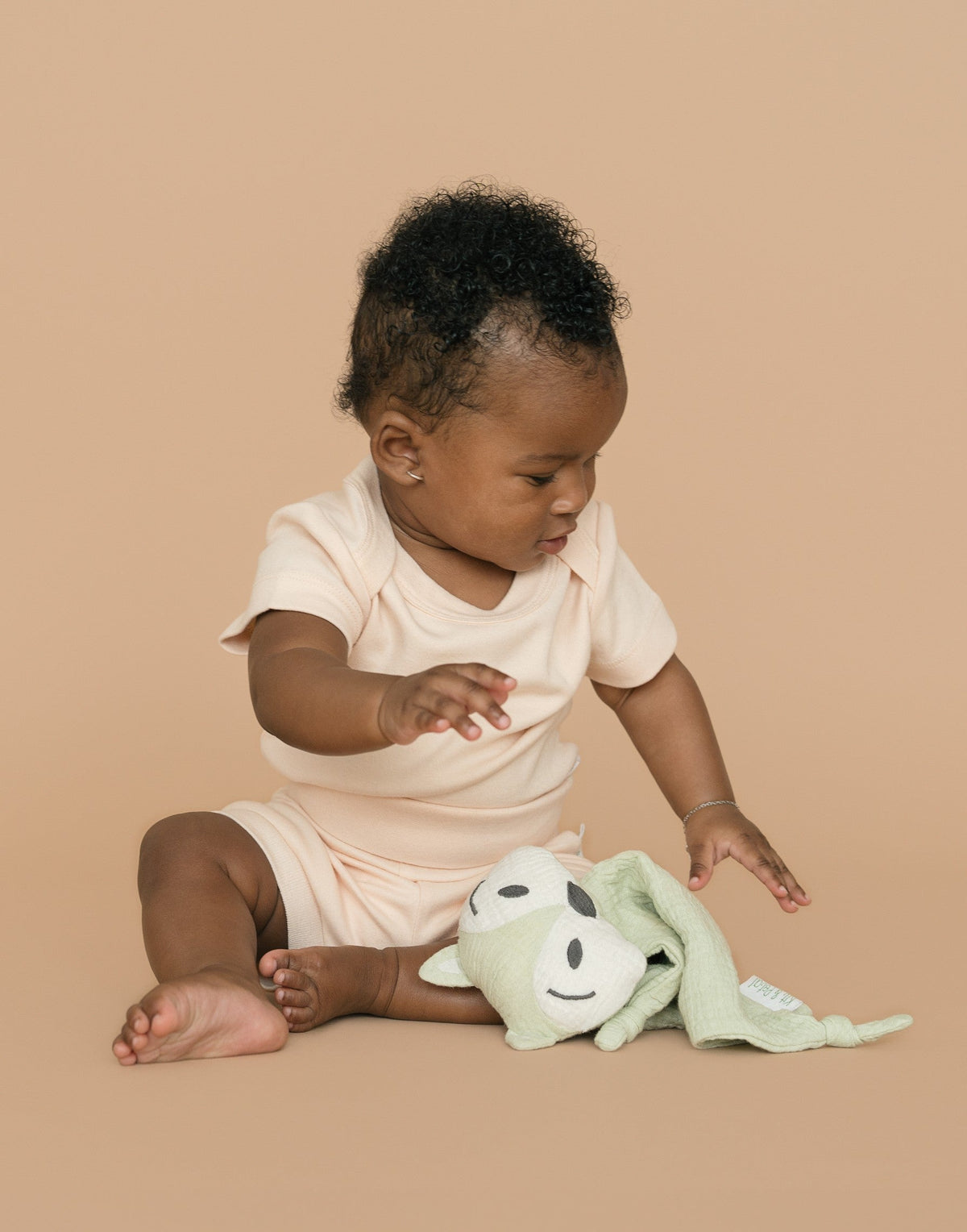 Short Sleeve Bodysuit in Rosy Peach