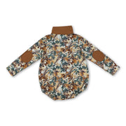 Long sleeves brown camo baby boy fall romper