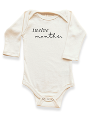 Monthly Milestones Organic Baby Bodysuit Long Sleeve