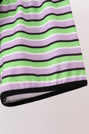 Black witch embroidery stripe shorts set