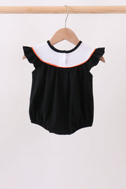 Black Pumpkin cat Embroidery Ruffle Bubble